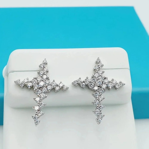 "925 Sterling Silver CZ Beautiful Earrings for Women, 1USPAR4117 - Picture 8 of 11